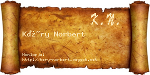 Kéry Norbert névjegykártya