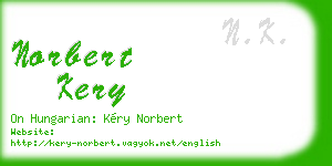 norbert kery business card